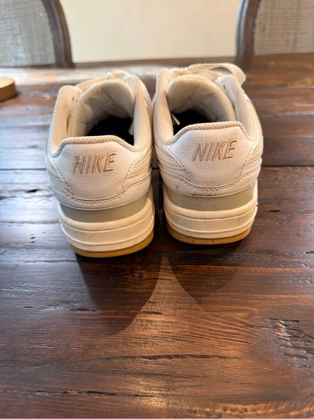 Nike Air Force Off-White/Cream Low-Top Sneakers - size 7.5